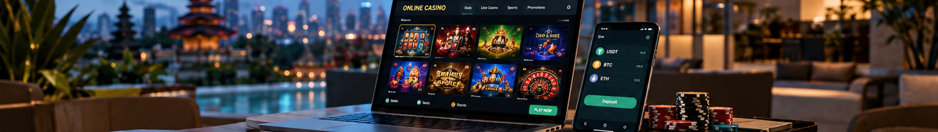 Online casino interface and cryptocurrency payment tools in a Southeast Asian setting