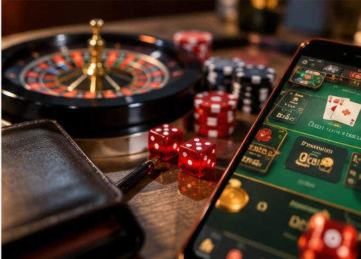 Casino game and mobile gambling interface illustrating the risks of chasing losses