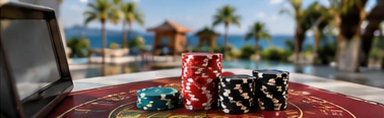 Casino chips and a digital gaming interface representing settlement networks