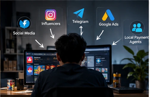 Digital channels associated with online gambling promotion.