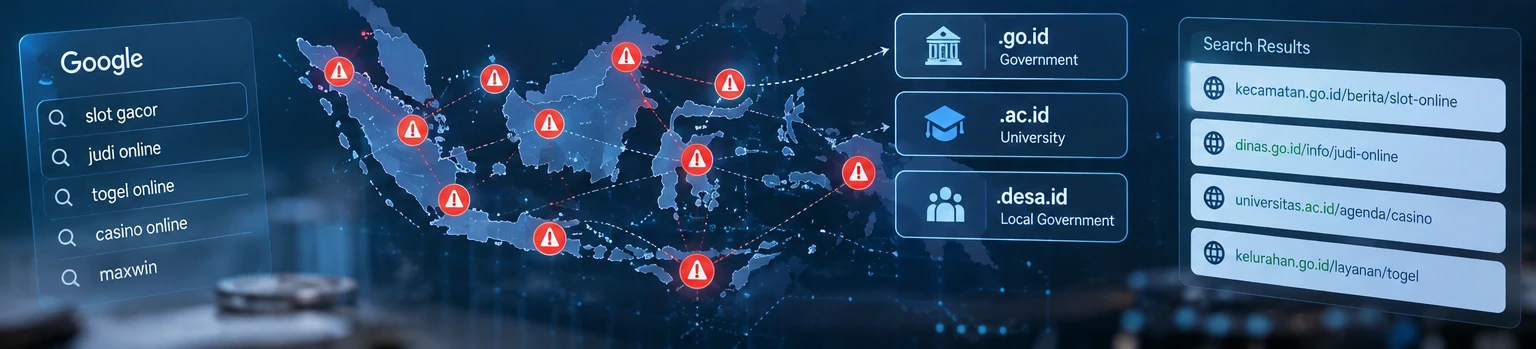 Search results and domain monitoring help identify suspicious gambling URLs.
