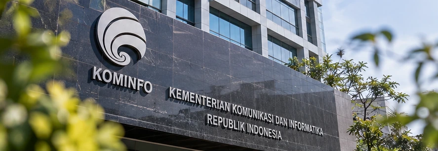 Indonesian communications ministry building representing online gambling content enforcement