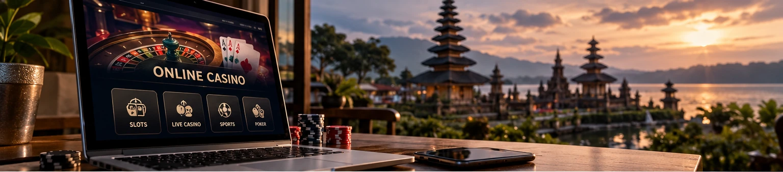 An online casino interface viewed in a Southeast Asian setting