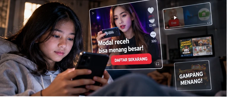 Gambling-related messages appear alongside short-form entertainment.